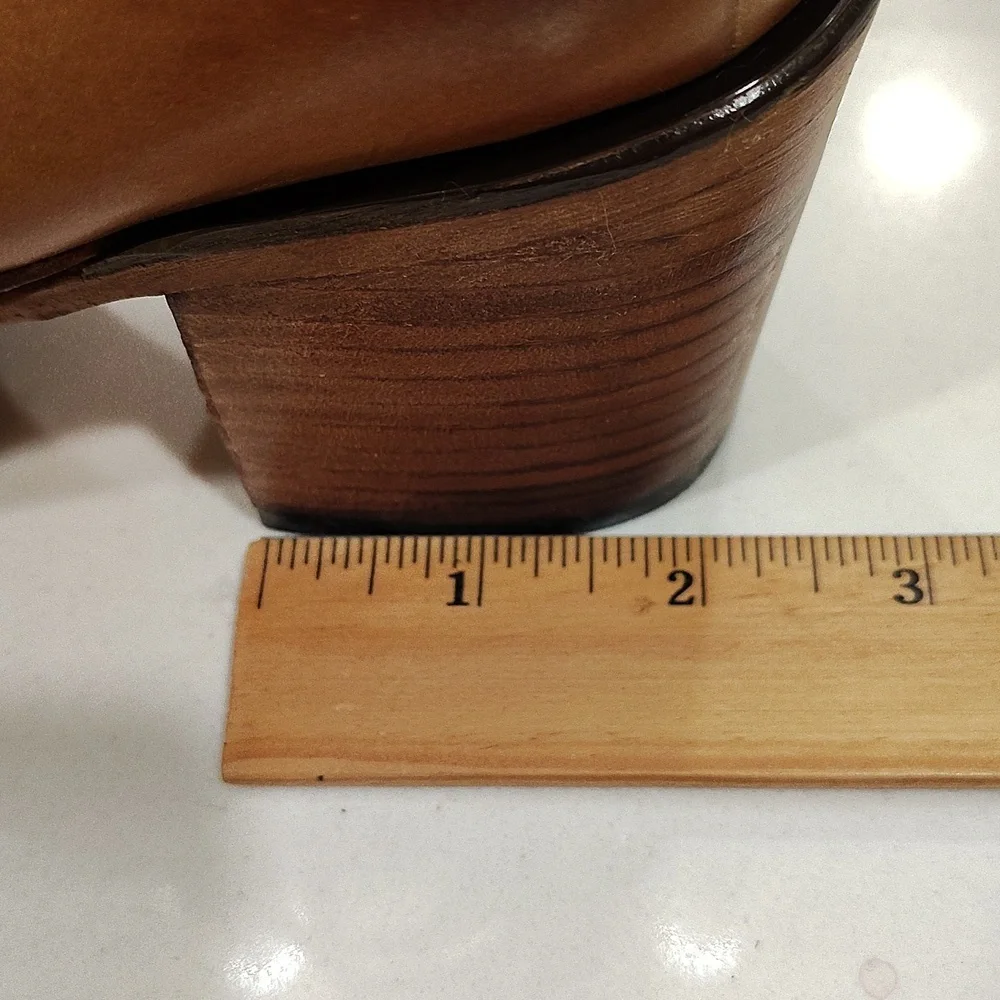 freebird Tan Leather Multi-Strap Block Heel Pumps - Picture 15 of 16